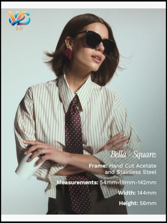 Oversized Square Sunglasses UV400 Polarized Protection Classic Chic Style